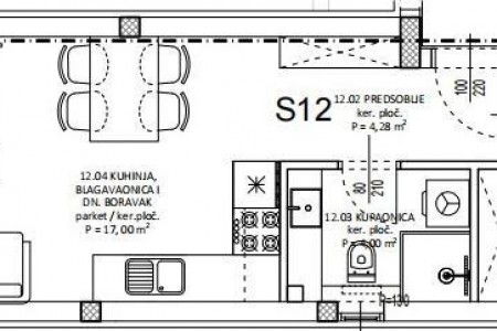Zadar Sinjoretovo - S 12 - Jednosoban stan drugi kat 